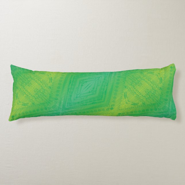 Acceptance | Yellow Green Blue Shibori Pattern Body Cushion (Front)