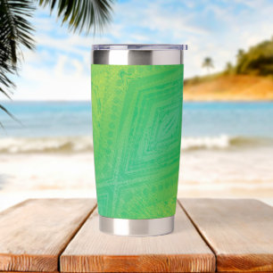 Acceptance Yellow Green Blue Shibori Pattern Insulated Tumbler
