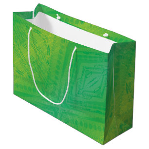 Acceptance   Yellow Green Blue Shibori Pattern Large Gift Bag