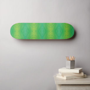 Acceptance   Yellow Green Blue Shibori Pattern Skateboard