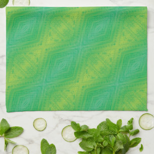 Acceptance   Yellow Green Blue Shibori Pattern Tea Towel