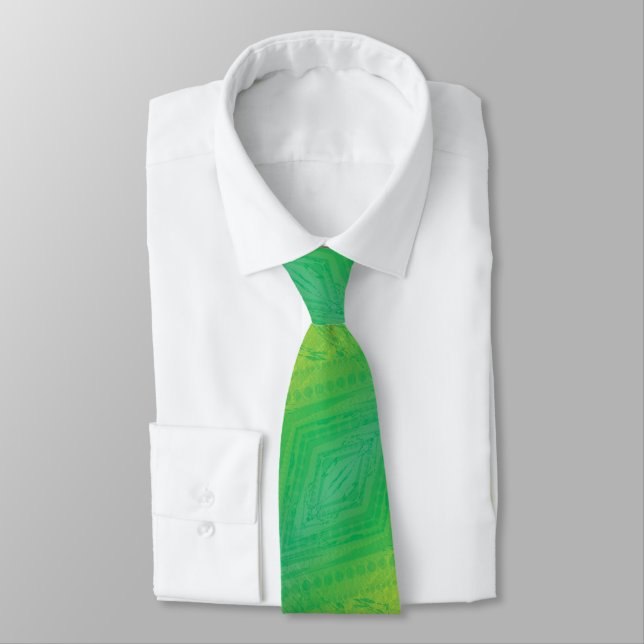 Acceptance | Yellow Green Blue Shibori Pattern Tie (Tied)