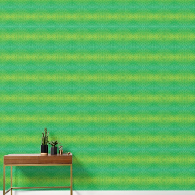 Acceptance | Yellow Green Blue Shibori Pattern Wallpaper (Hallway)