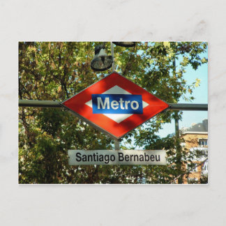 Acceso al metro en Santiago Bernabeu, Madrid Postcard