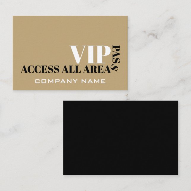 Access All Areas Design, VIP Cards (Front/Back)