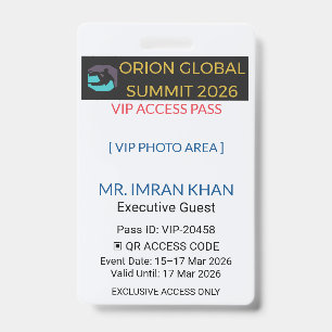 Access Badge Identification Conference ID Badge