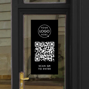Access Control Door Lock   QR Code Black Logo  Window Cling