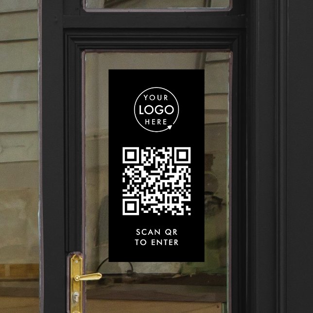 Access Control Door Lock | QR Code Black Logo  Window Cling (Creator Uploaded)