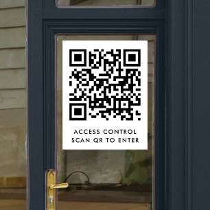 Access Control   Door Lock QR Code Scan to Enter Window Cling