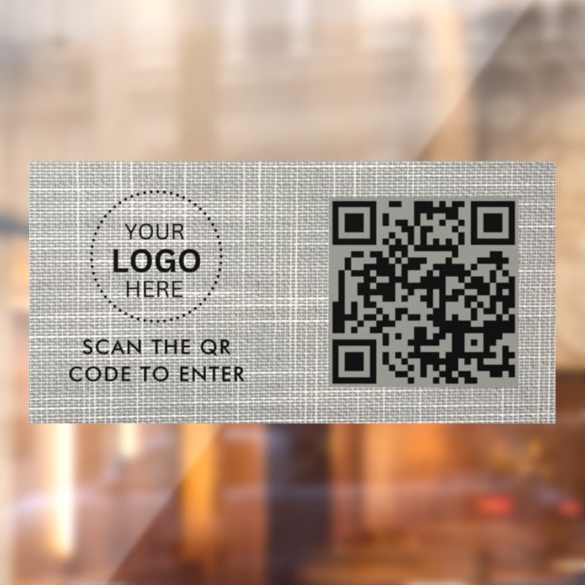 Access Control | QR Code Business Logo Entry Window Cling (Sheet 2)