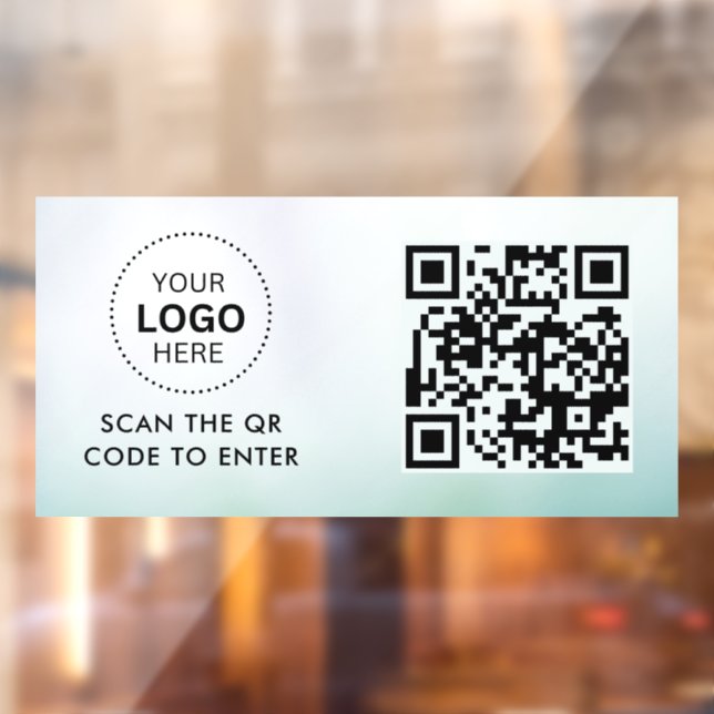 Access Control | QR Code Business Logo Entry Window Cling (Sheet 2)
