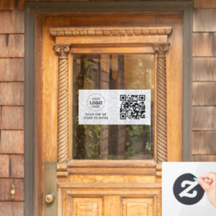 Access Control   QR Code Business Logo Entry Window Cling