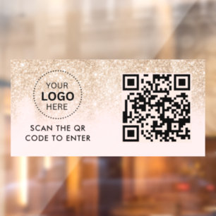 Access Control   QR Code Business Logo Entry Window Cling