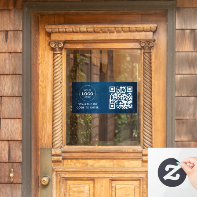 Access Control | QR Code Business Logo Entry Window Cling (Home Door)