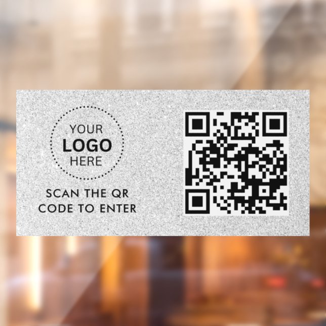Access Control | QR Code Business Logo Entry Window Cling (Sheet 2)