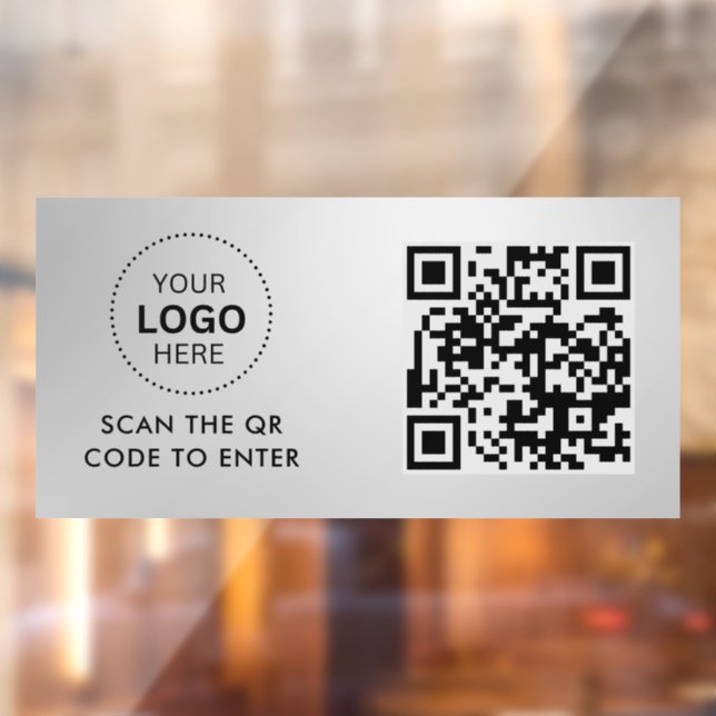 Access Control | QR Code Business Logo Entry Window Cling (Sheet 2)