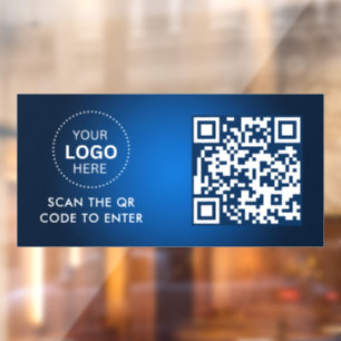 Access Control QR Code Business Logo Entry Window Cling