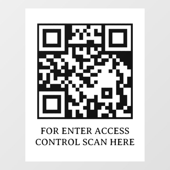Access Control QR Code Door Lock Scan to Enter Window Cling (Sheet)