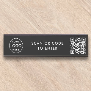 Access Control   QR Code Door Lock Security Black Sign