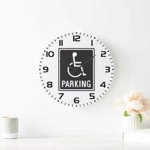 Accessible Parking Sign Wheelchair Symbol Large Clock