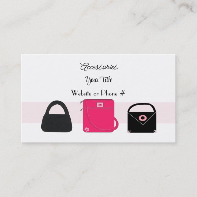 Accessories Designer Handbag Business Card (Front)