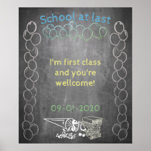 Accessories for enrollment in chalkboard style poster
