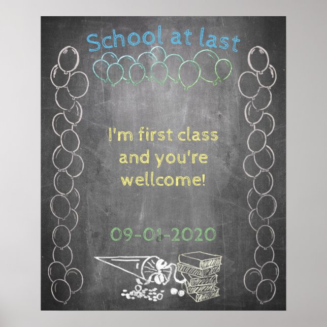 Accessories for enrollment in chalkboard style poster (Front)