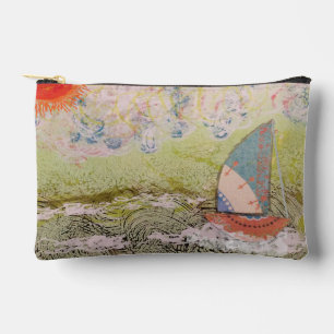 Accessory Pouch - Art Deco Sailboat