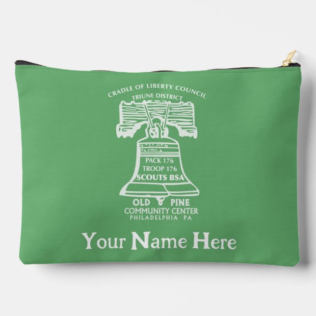 Accessory Pouch Large - Olive Green (Personalised) (Back)