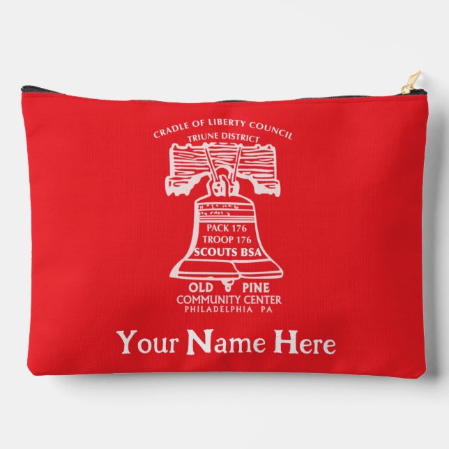 Accessory Pouch Large - Red (Personalised) (Back)