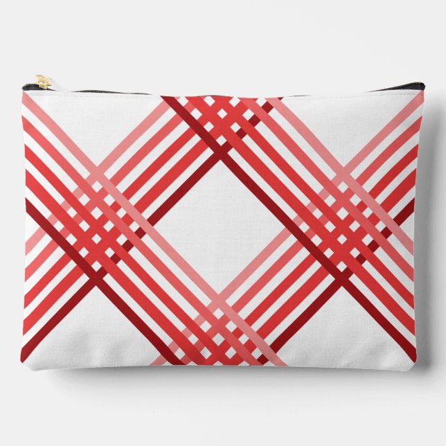 Accessory Pouch - Red Stripes Crossed Diagonally (Front)