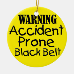 Accident Prone Black Belt Ceramic Tree Decoration