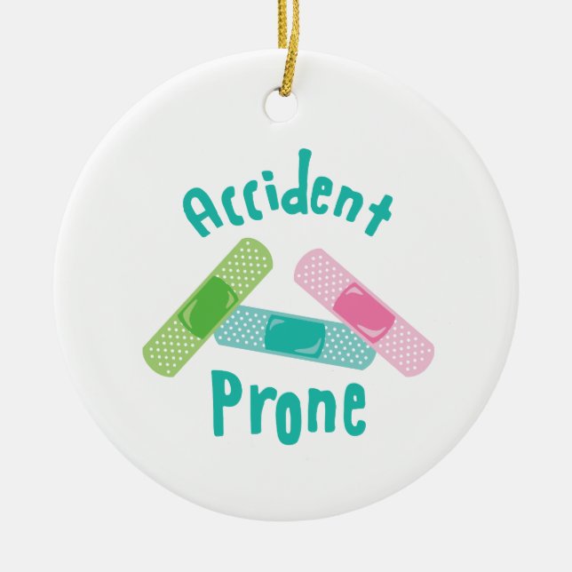 Accident Prone Ceramic Tree Decoration (Front)