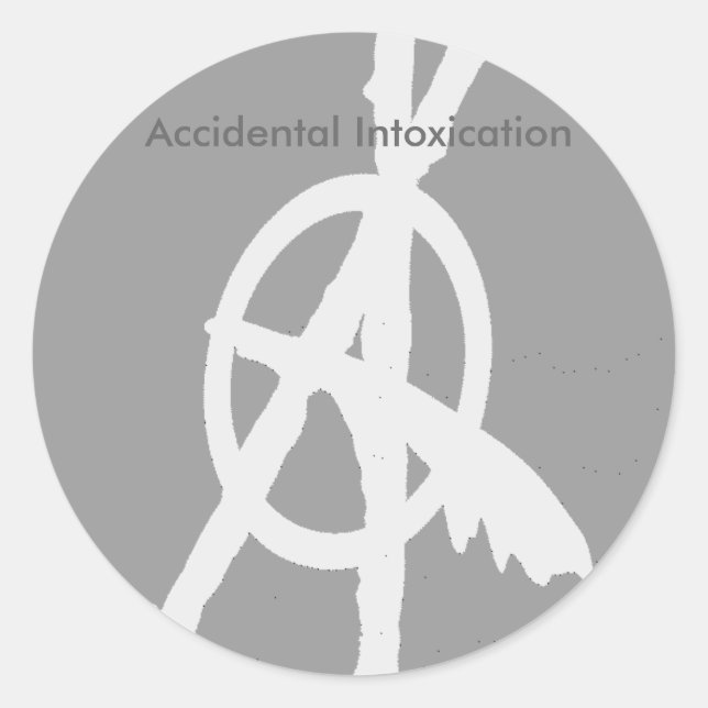 Accidental Intoxication Classic Round Sticker (Front)