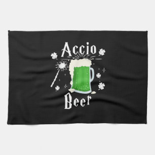 Accio Beer Funny St Patrick's Day Drinking T-Shirt Tea Towel