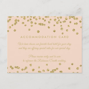 Accommodation Gold Faux Glitter Confetti Blush Postcard
