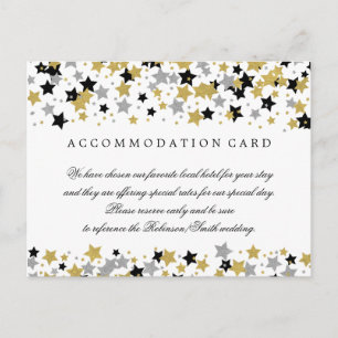 Accommodation Gold Silver Glitter Stars Confetti Postcard