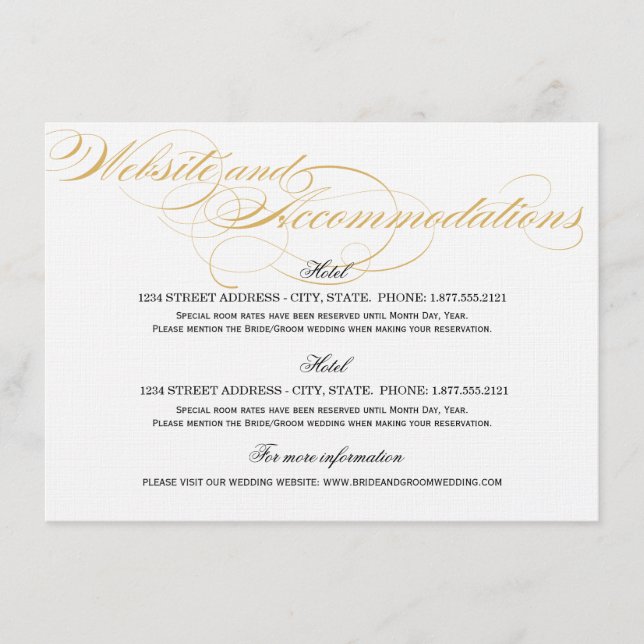 Accommodations Card - Gold & Black (Front)