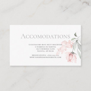 Accommodations Insert Blush Pink Watercolor Roses