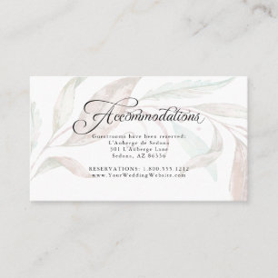 Accommodations Sheer Watercolor Wispy Foliage Business Card