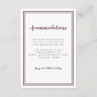 Accommodations Simple Purple Wedding Minimalist