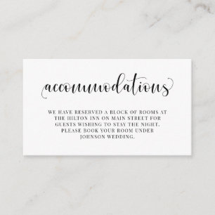 Accommodations Wedding Invitation Insert Card