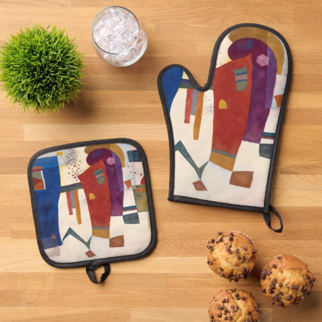 Accompanied Contrast, Kandinsky  Oven Mitt & Pot Holder Set (Top Down)