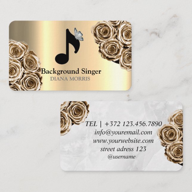 Accompanist Band Director Background Singer Business Card (Front/Back)