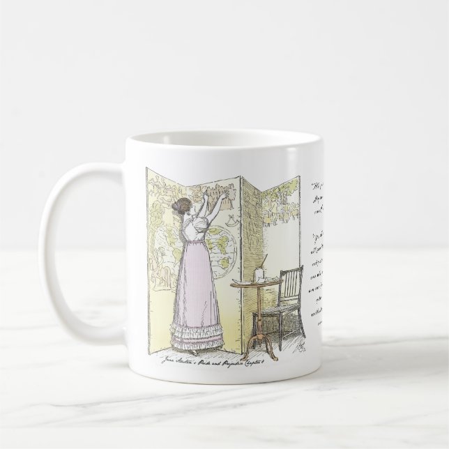 Accomplished Ladies, Jane Austen Pride & Prejudice Coffee Mug (Left)