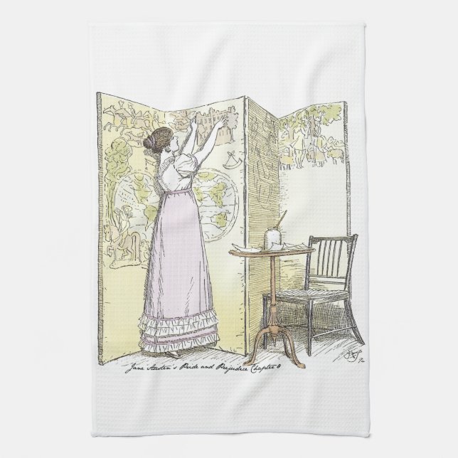 Accomplished Ladies, Jane Austen Pride & Prejudice Tea Towel (Vertical)
