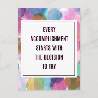 Accomplishment Inspirational Quote Postcard