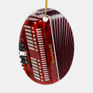 ACCORDIAN MUSICAL INSTRUMENT CERAMIC TREE DECORATION