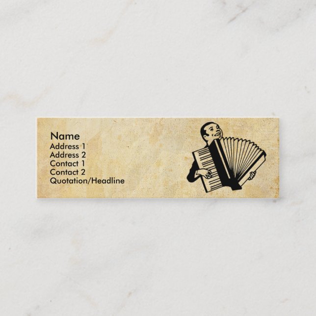 Accordian Player Mini Business Card (Front)