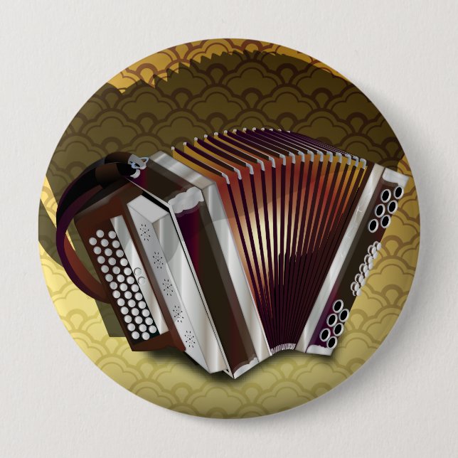 Accordion 10 Cm Round Badge (Front)